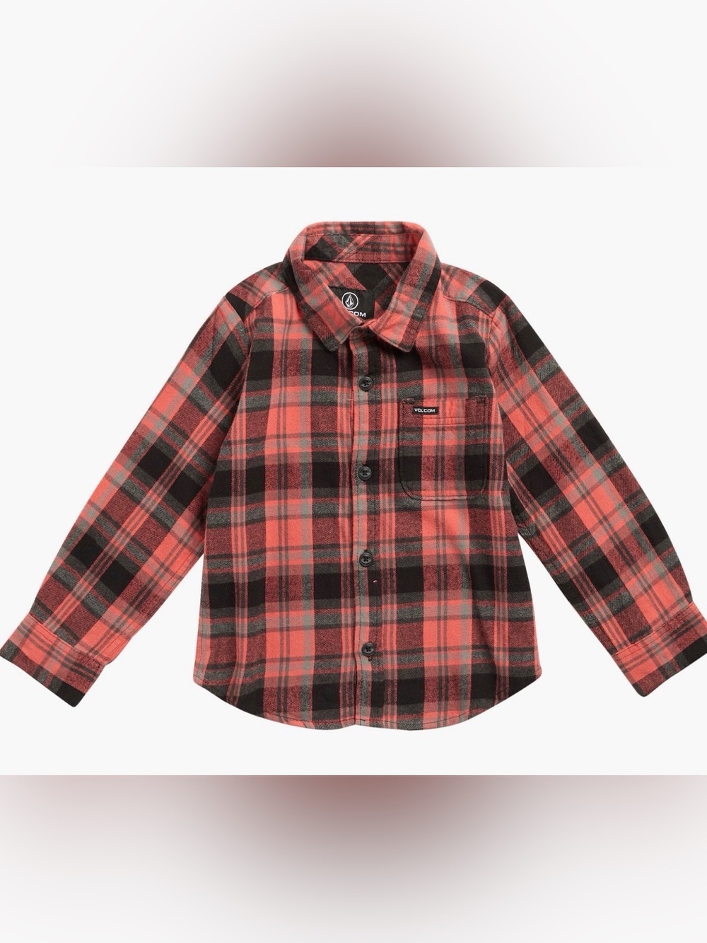 Volcom Kids Long Sleeve Flannel Shirt. Boys 5